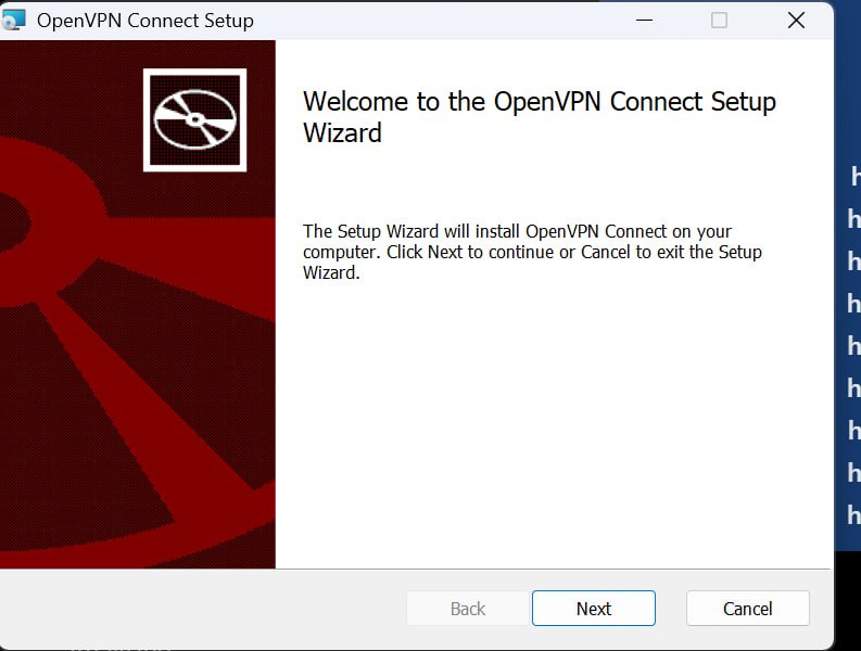 صفحه خوش‌آمدگویی نصب OpenVPN Connect