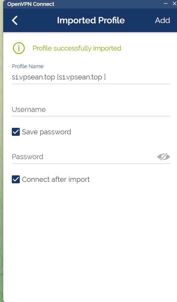 صفحه Imported Profile